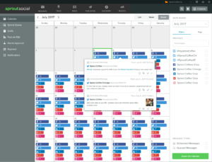 Sprout Social's social media planning calendar